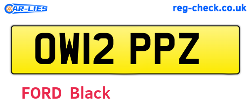 OW12PPZ are the vehicle registration plates.