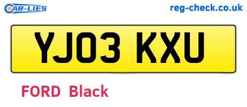YJ03KXU are the vehicle registration plates.