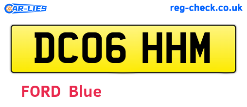 DC06HHM are the vehicle registration plates.
