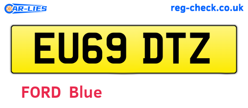 EU69DTZ are the vehicle registration plates.