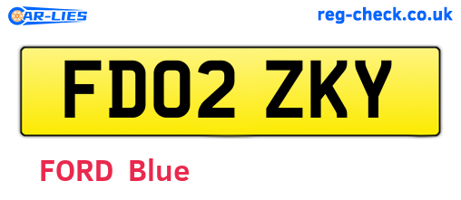 FD02ZKY are the vehicle registration plates.