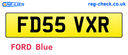 FD55VXR are the vehicle registration plates.