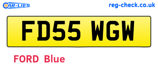 FD55WGW are the vehicle registration plates.
