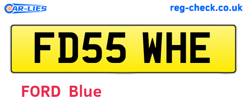 FD55WHE are the vehicle registration plates.