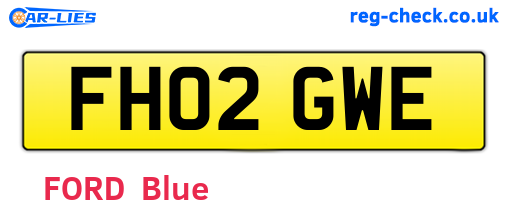 FH02GWE are the vehicle registration plates.