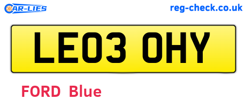 LE03OHY are the vehicle registration plates.
