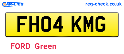FH04KMG are the vehicle registration plates.