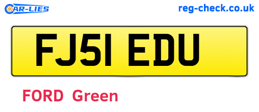 FJ51EDU are the vehicle registration plates.