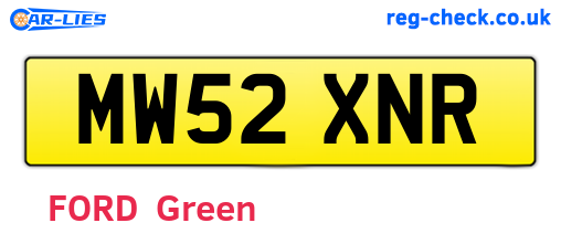 MW52XNR are the vehicle registration plates.