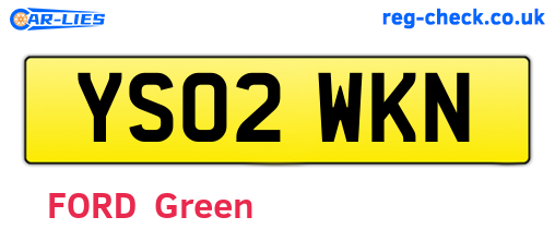 YS02WKN are the vehicle registration plates.