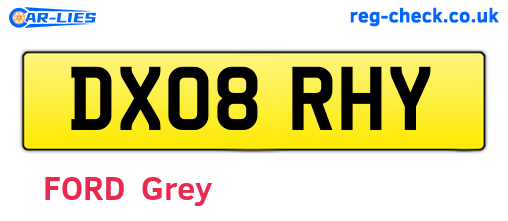 DX08RHY are the vehicle registration plates.