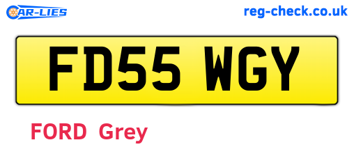 FD55WGY are the vehicle registration plates.