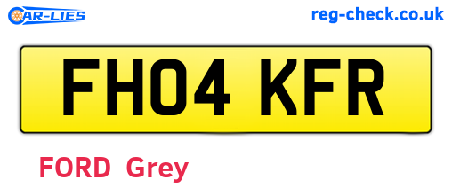 FH04KFR are the vehicle registration plates.