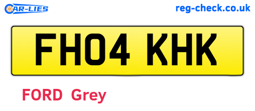 FH04KHK are the vehicle registration plates.