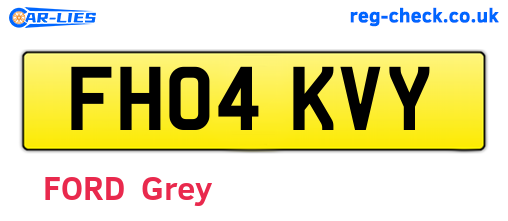 FH04KVY are the vehicle registration plates.