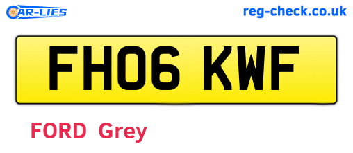 FH06KWF are the vehicle registration plates.