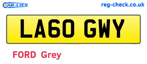 LA60GWY are the vehicle registration plates.