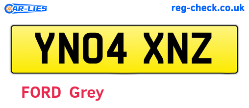 YN04XNZ are the vehicle registration plates.