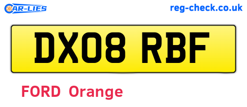 DX08RBF are the vehicle registration plates.