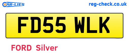 FD55WLK are the vehicle registration plates.