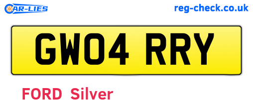 GW04RRY are the vehicle registration plates.