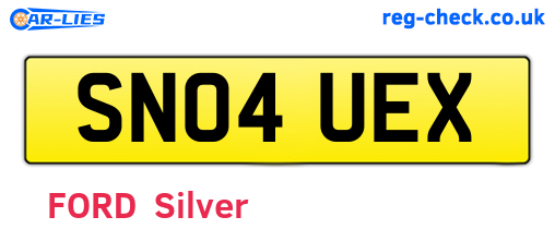 SN04UEX are the vehicle registration plates.