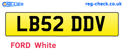 LB52DDV are the vehicle registration plates.