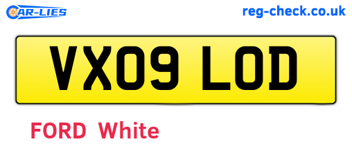 VX09LOD are the vehicle registration plates.