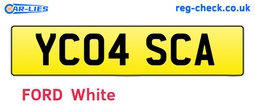 YC04SCA are the vehicle registration plates.