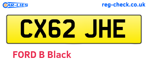 CX62JHE are the vehicle registration plates.