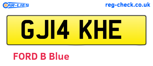 GJ14KHE are the vehicle registration plates.