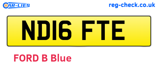 ND16FTE are the vehicle registration plates.