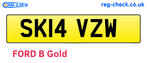 SK14VZW are the vehicle registration plates.