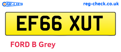 EF66XUT are the vehicle registration plates.