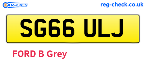 SG66ULJ are the vehicle registration plates.