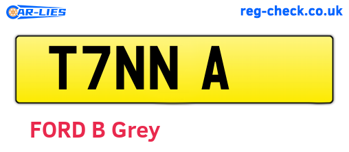 T7NNA are the vehicle registration plates.