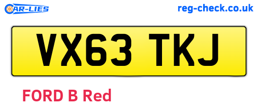 VX63TKJ are the vehicle registration plates.