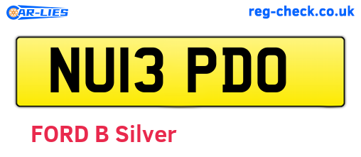 NU13PDO are the vehicle registration plates.