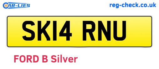 SK14RNU are the vehicle registration plates.
