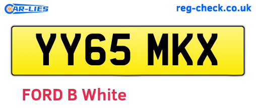 YY65MKX are the vehicle registration plates.