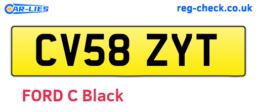 CV58ZYT are the vehicle registration plates.