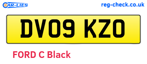 DV09KZO are the vehicle registration plates.