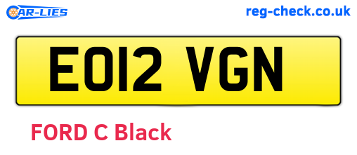 EO12VGN are the vehicle registration plates.