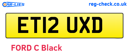 ET12UXD are the vehicle registration plates.