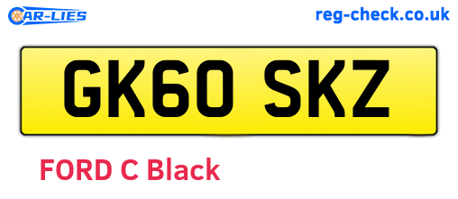 GK60SKZ are the vehicle registration plates.