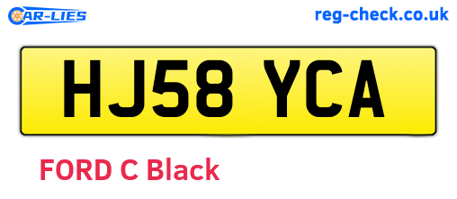 HJ58YCA are the vehicle registration plates.