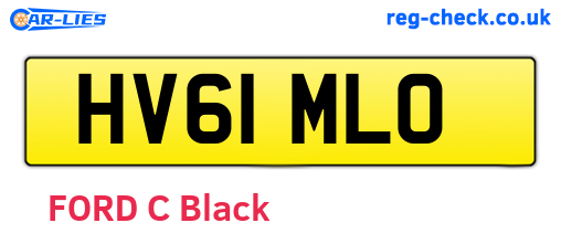 HV61MLO are the vehicle registration plates.