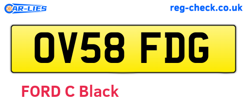 OV58FDG are the vehicle registration plates.
