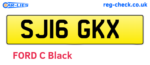 SJ16GKX are the vehicle registration plates.