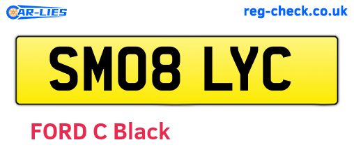 SM08LYC are the vehicle registration plates.